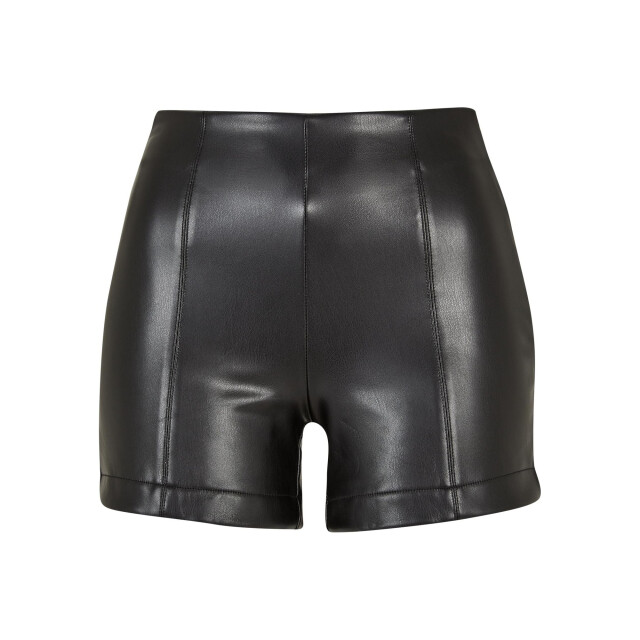 Urban Classics Dames synthetisch leren korte broek UTTN628_black large