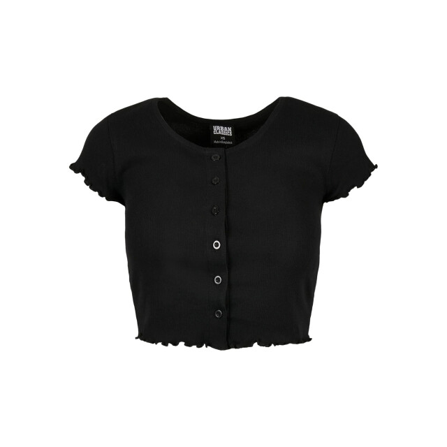 Urban Classics Dames ribbed button-down crop top UTTN596_black large