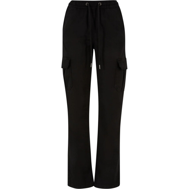 Urban Classics Dames twill cargo broek met hoge taille UTTN604_black large