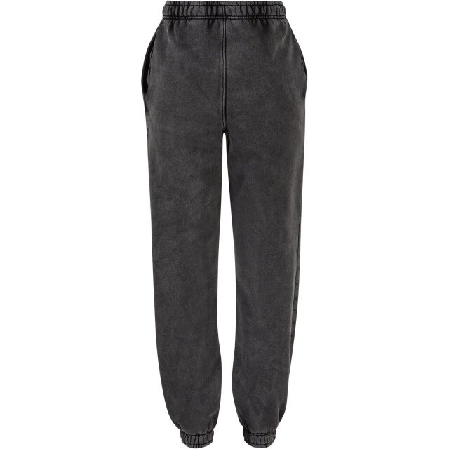 Urban Classics Dames stone wash hoge wijdte sweatbroek UTTN707_black large