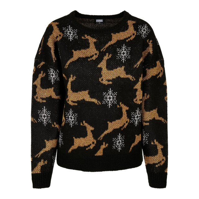 Urban Classics Dames oversized kersttrui UTTN616_blackgold large