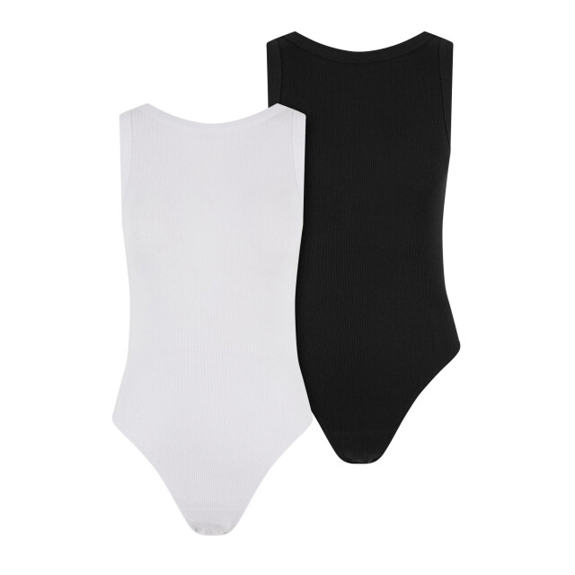Urban Classics Dames tank ribbed bodysuit (set van 2) UTTN681_whiteblack large