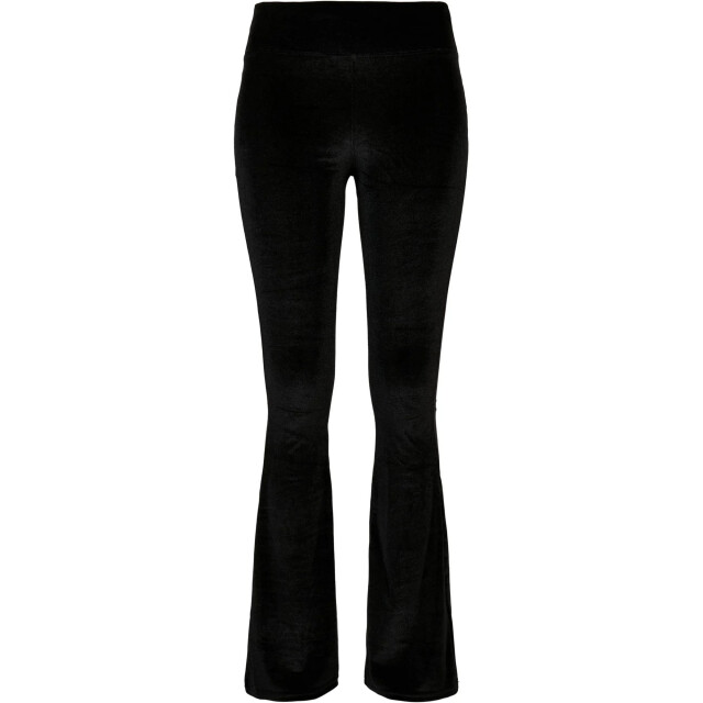 Urban Classics Dames fluwelen hoge taille bootcut legging UTTN351_black large