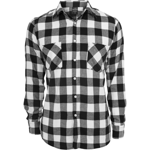 Urban Classics Heren geruit flannel shirt UTTN342_blackwhite large