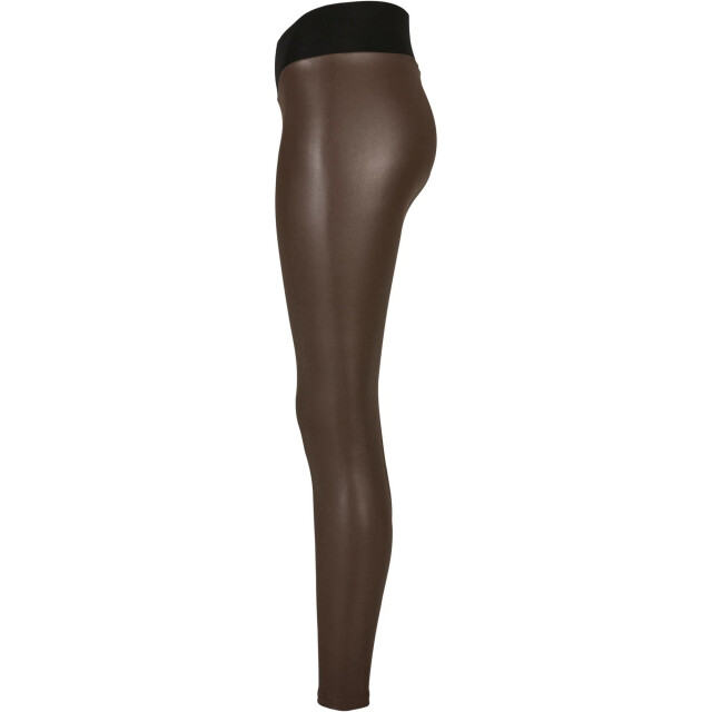 Urban Classics Dames legging hoog taille leer UTTN344_brown large