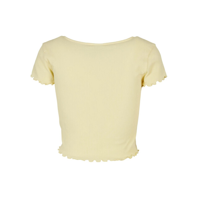 Urban Classics Dames ribbed button-down crop top UTTN596_softyellow large