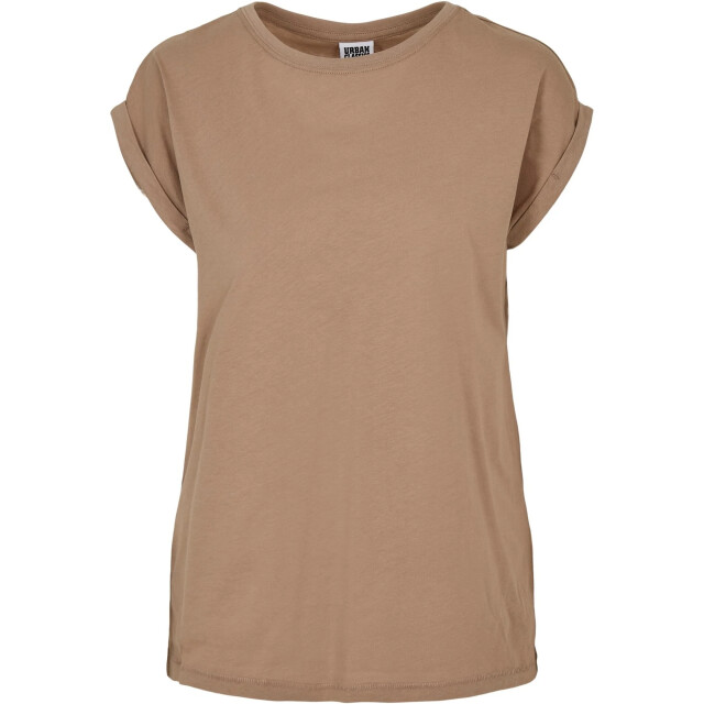Urban Classics Dames verlengd schouder t-shirt UTTN574_taupe large