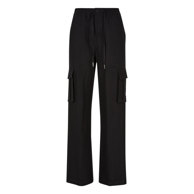 Urban Classics Dames viscose rechte pijp cargo broek UTTN333_black large