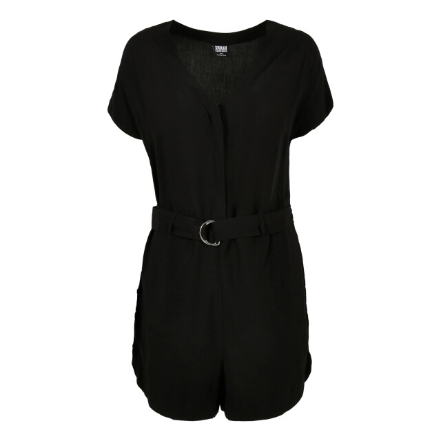 Urban Classics Dames bloemen viscose riem korte jumpsuit UTTN334_black large
