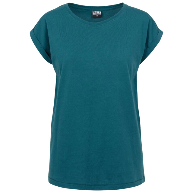Urban Classics Dames verlengd schouder t-shirt UTTN574_teal large