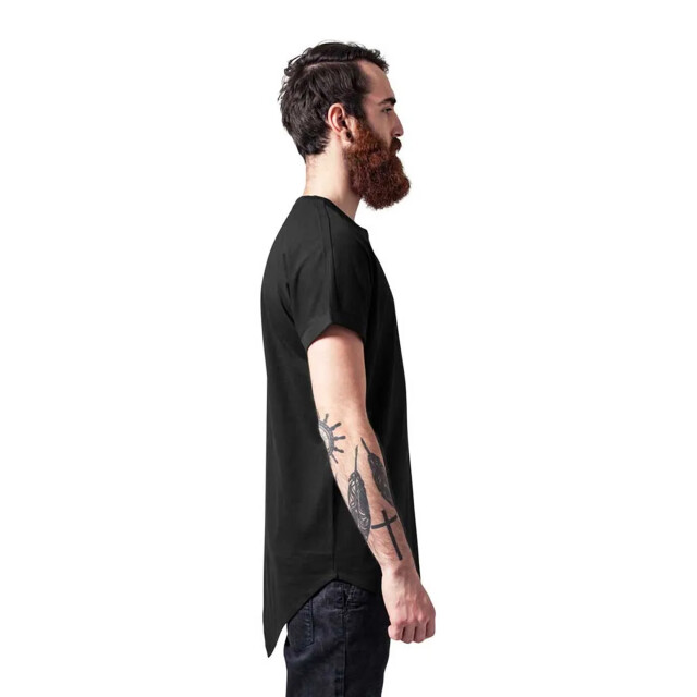 Urban Classics Heren asymmetrisch lang t-shirt UTTN330_black large