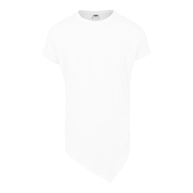 Urban Classics Heren asymmetrisch lang t-shirt UTTN330_white large