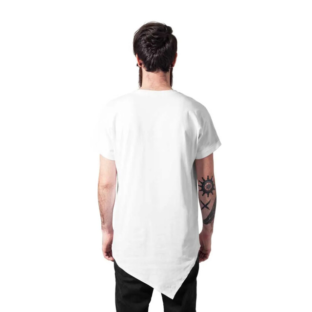 Urban Classics Heren asymmetrisch lang t-shirt UTTN330_white large