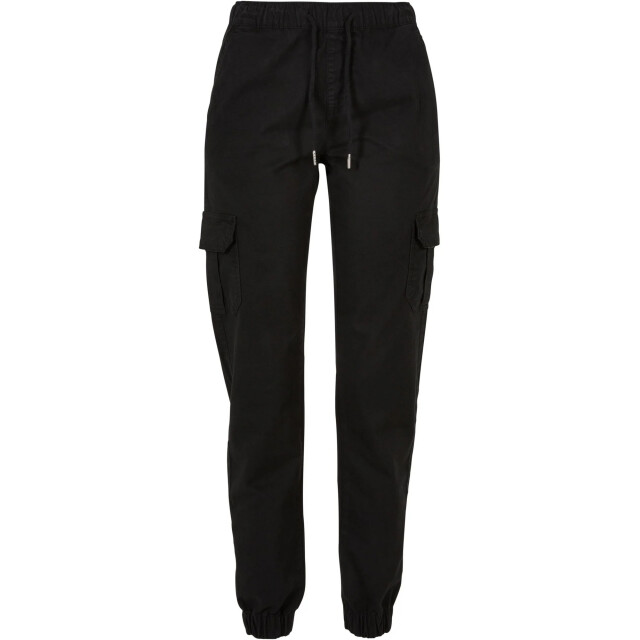 Urban Classics Dames cargo pocket hoge taille joggingbroek UTTN571_black large