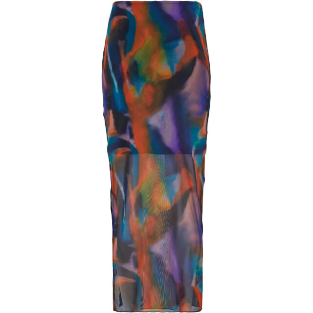 Urban Classics Dames all-over geprinte kokerrok van mesh UTTN564_multicoloured large