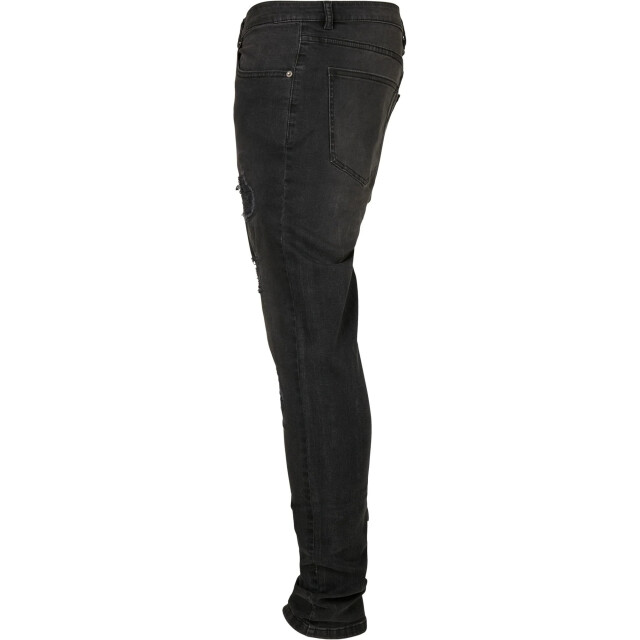 Urban Classics Heren heavy destroyed slim jeans UTTN561_black large