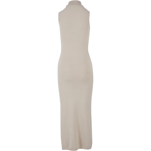 Urban Classics Dames gebreide eco viscose schildpadhals maxi dress UTTN309_wetsand large