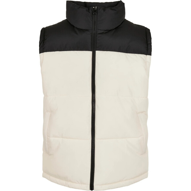Urban Classics Heren kleurblok puffer gilet UTTN547_blackwhitesand large