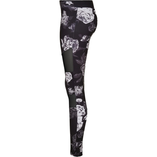 Urban Classics Dames tech flowers mesh insert leggings UTTN554_darkflower large