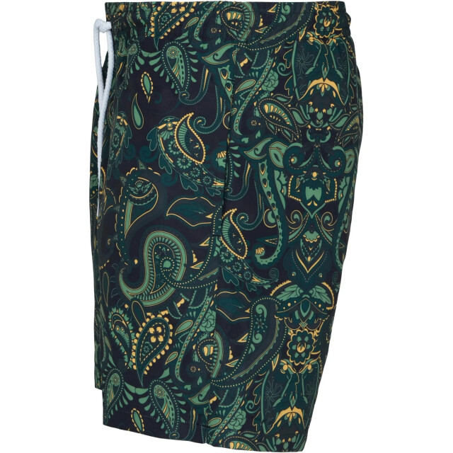 Urban Classics Heren paisley zwemshort UTTN304_greenblack large