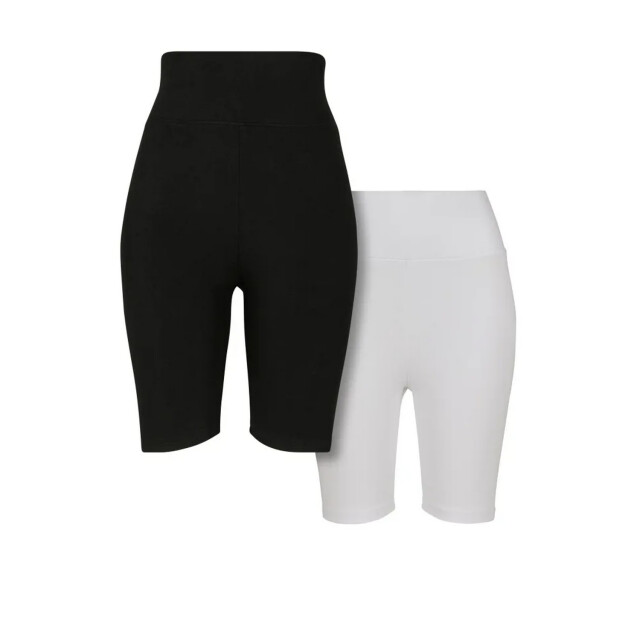 Urban Classics Dames fietsshort met hoge taille (set van 2) UTTN305_blackwhite large