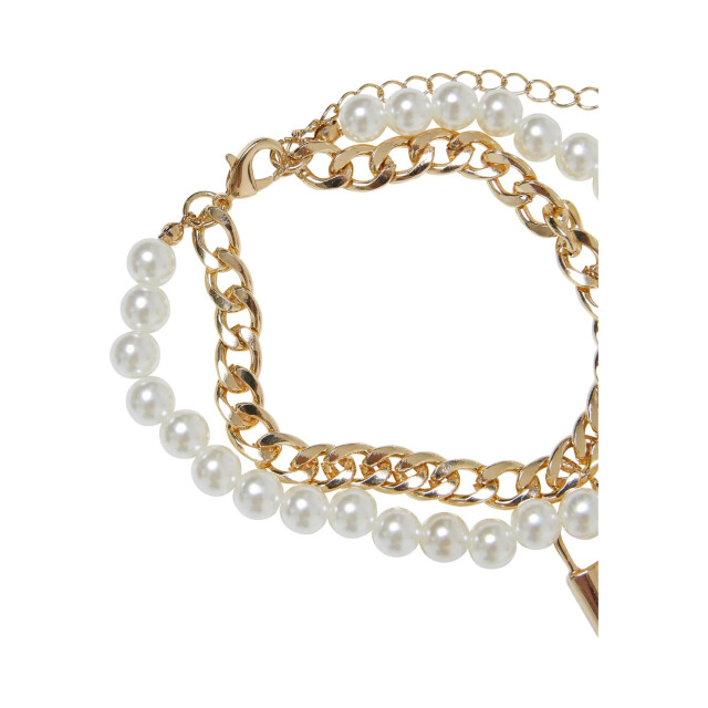 Urban Classics Gelaagde nepparel hangslot armband UTTN540_gold large