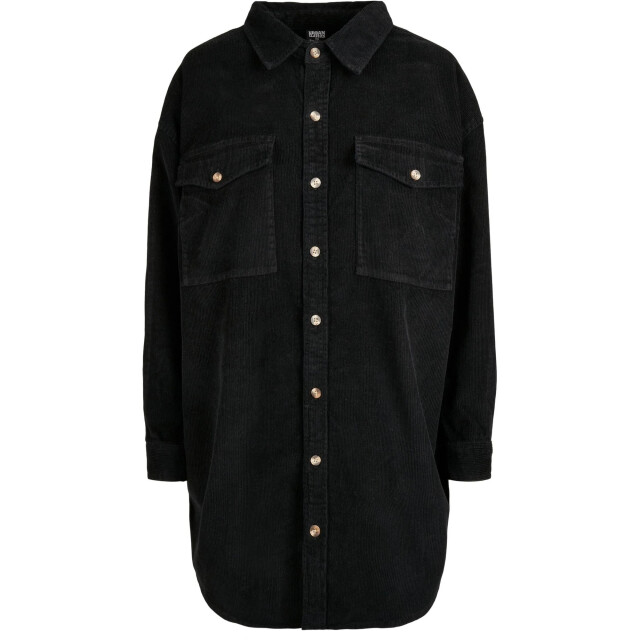 Urban Classics Dames corduroy overhemd met lange mouwen UTTN637_black large