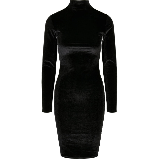 Urban Classics Dames fluwelen schildpad hals jurk UTTN300_black large