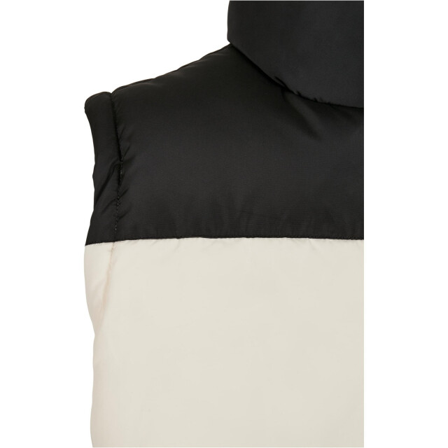 Urban Classics Heren kleurblok puffer gilet UTTN547_blackwhitesand large