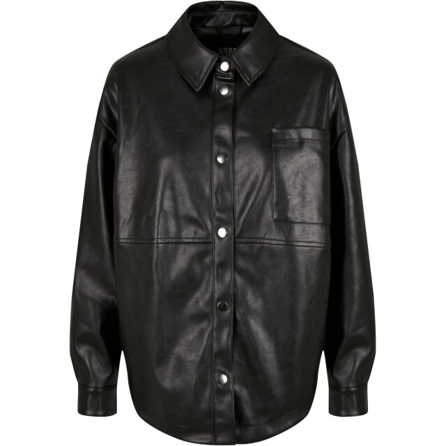 Urban Classics Dames overhemd van kunstleer UTTN284_black large