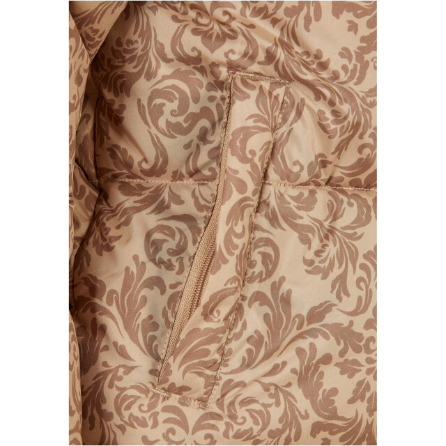 Urban Classics Dames retro pufferjas met all-over print UTTN534_unionbeige large