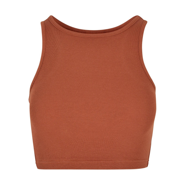 Urban Classics Dames ribbed crop top UTTN530_terracotta large