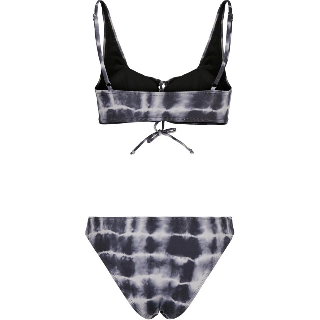 Urban Classics Dames tie dye vetersluiting bikini UTTN529_blackwhite large