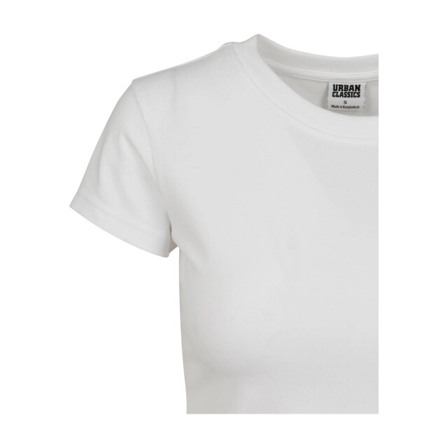 Urban Classics Dames jersey stretch crop t-shirt UTTN521_white large