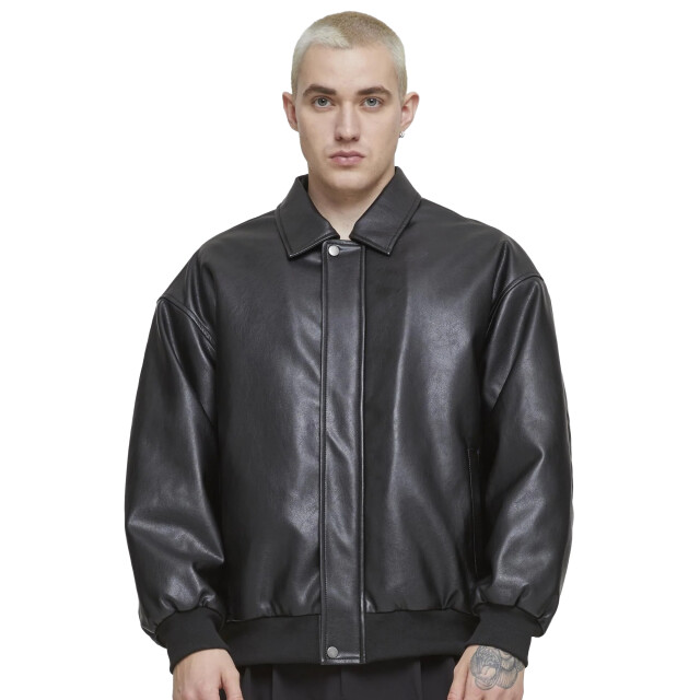 Urban Classics Heren synthetisch leren blouson jas UTTN493_black large