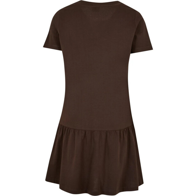 Urban Classics Dames valance t-shirt jurk UTTN236_brown large