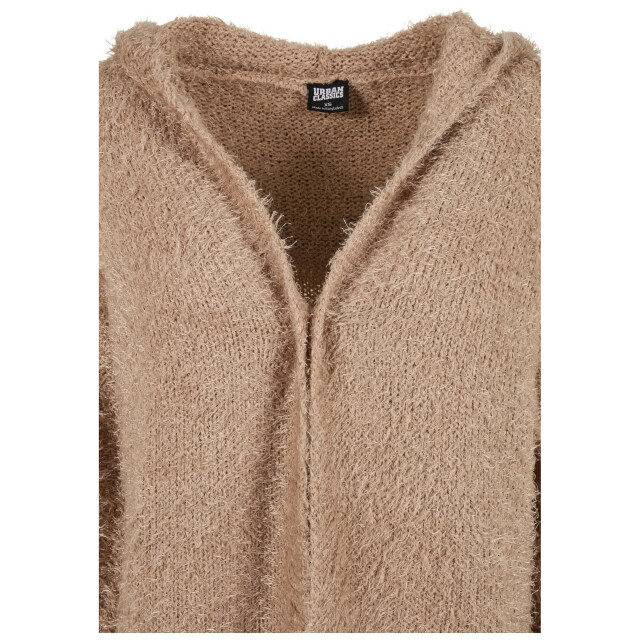 Urban Classics Dames vest met veren capuchon UTTN500_softtaupe large
