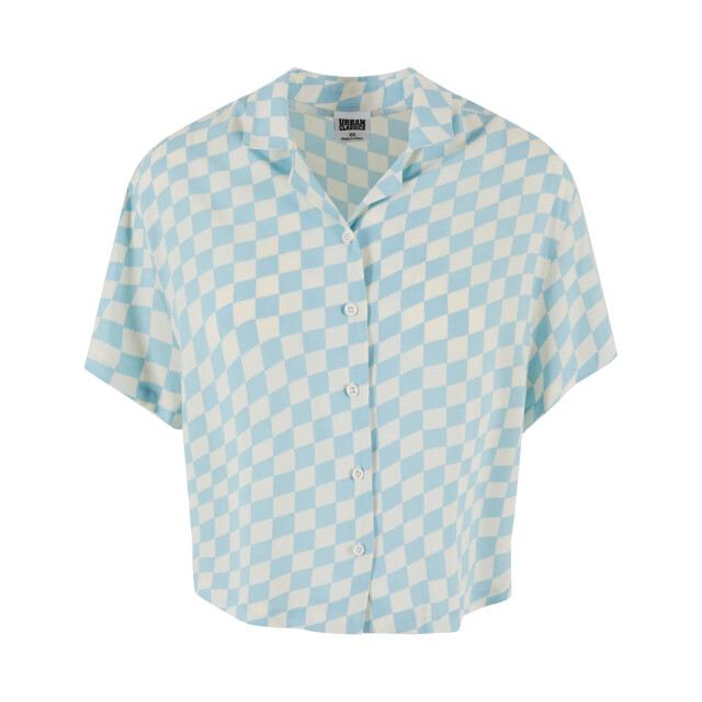 Urban Classics Dames geruit viscose overhemd UTTN241_oceanblue large