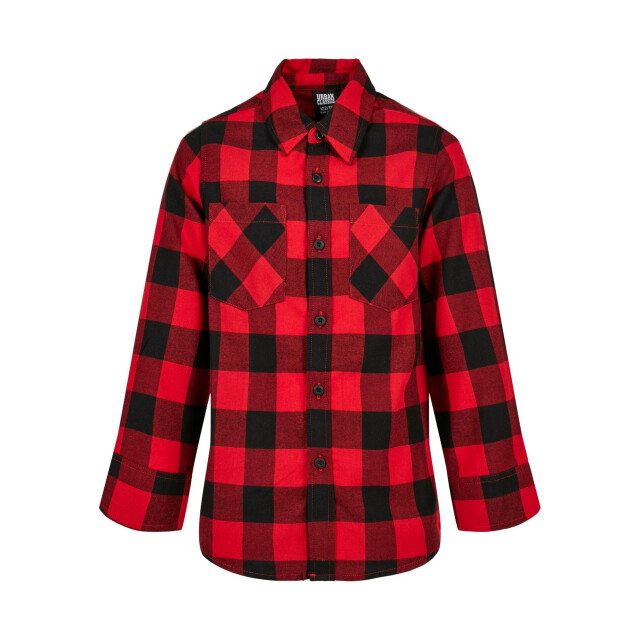 Urban Classics Geruit flanellen jongenshemd UTTN582_blackred large