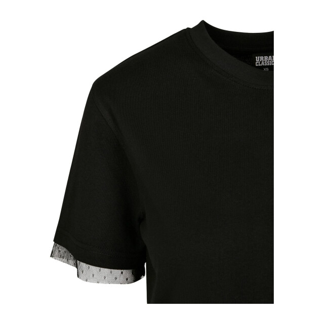 Urban Classics Dames kanten boxy t-shirt jurk UTTN506_black large