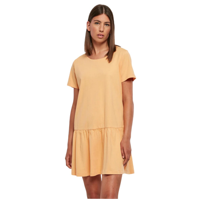 Urban Classics Dames valance t-shirt jurk UTTN236_paleorange large