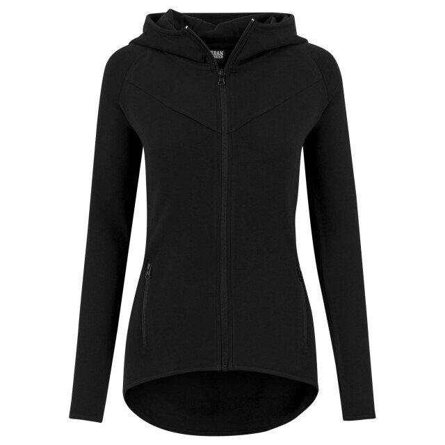 Urban Classics Dames interlock athletic full zip hoodie UTTN486_black large