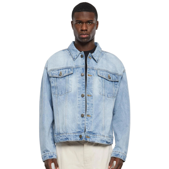 Urban Classics Heren zwaargewicht boxy denim jas UTTN479_newlightbluewashed large