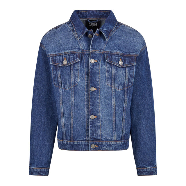 Urban Classics Heren zwaargewicht boxy denim jas UTTN479_newmidbluewashed large