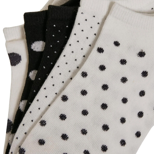 Urban Classics Heren no show gestippelde sokken (set van 5) UTTN482_whiteblack large