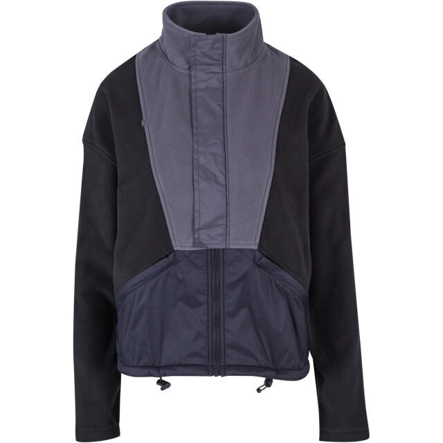Urban Classics Dames polar fleece track jacket UTTN465_blackdarkshadow large
