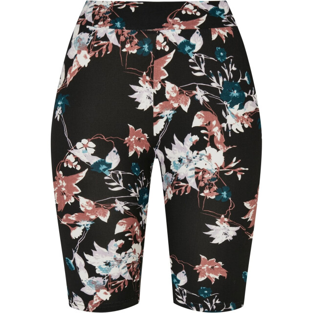 Urban Classics Dames zachte bloemen fietsshort UTTN469_black large