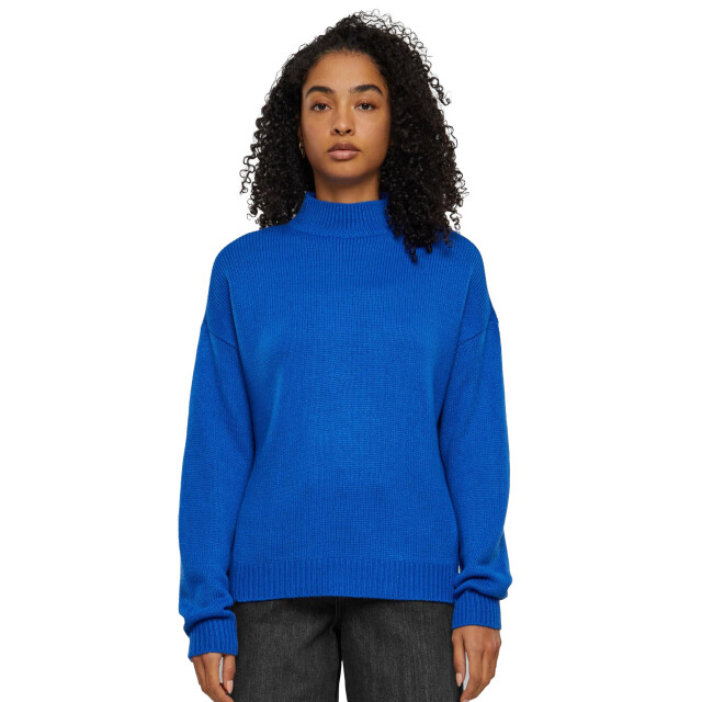 Urban Classics Dames schildpad hals oversized sweatshirt UTTN473_brightblue large