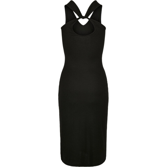 Urban Classics Dames geribbelde mouwloze midi-jurk UTTN214_black large