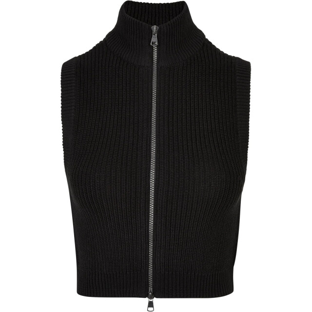 Urban Classics Dames gebreide korte vest top UTTN456_black large